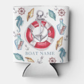 Gepersonaliseerde Boot Waterverf Nautisch Blikjeskoeler (Voorkant)