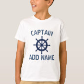 Gepersonaliseerde bootkapitein nautische kinder t  t-shirt (Voorkant)