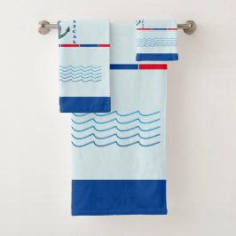 "Gepersonaliseerde bootnaam badhanddoek set" Bad Handdoek