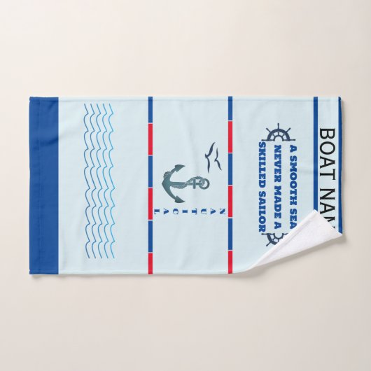 "Gepersonaliseerde bootnaam badhanddoek set" Bad Handdoek (Handdoek)