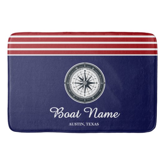 Gepersonaliseerde bootnaam badmat (Voorkant)