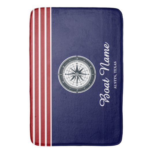 Gepersonaliseerde bootnaam badmat (Voorkant Verticaal)