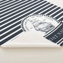 Gepersonaliseerde bootnaam Nautical Sherpa Deken