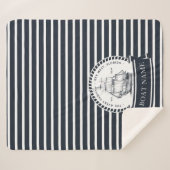 Gepersonaliseerde bootnaam Nautical Sherpa Deken (Voorkant (horizontaal))