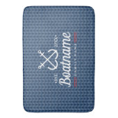 Gepersonaliseerde bootnaam Nautisch gebreid Badmat (Voorkant Verticaal)