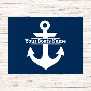 Gepersonaliseerde Bootnaam Nautische Marine Blauw Deurmat
