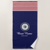 Gepersonaliseerde bootnaam strandlaken (Voorkant)