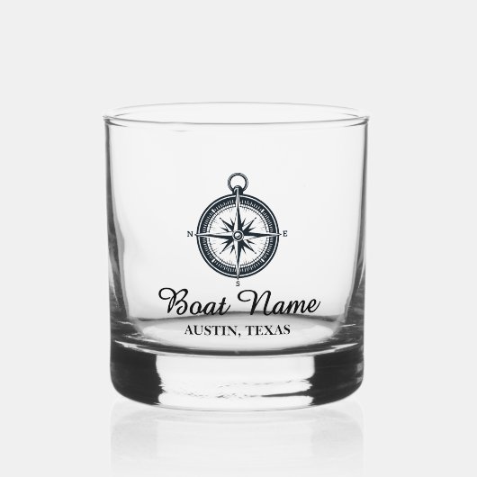 Gepersonaliseerde bootnaam whisky glas (Voorkant)
