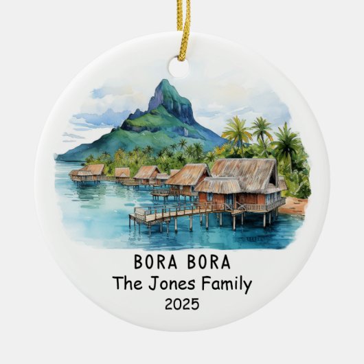 Gepersonaliseerde Bora Bora Ornament, Oceanië Keramisch Ornament (Voorkant)