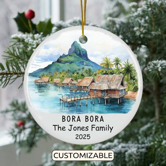 Gepersonaliseerde Bora Bora Ornament, Oceanië Keramisch Ornament