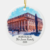 Gepersonaliseerde Bordeaux Ornament, Frankrijk Keramisch Ornament (Voorkant)