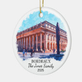 Gepersonaliseerde Bordeaux Ornament, Frankrijk Keramisch Ornament (Links)