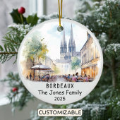 Gepersonaliseerde Bordeaux Ornament, Frankrijk Keramisch Ornament