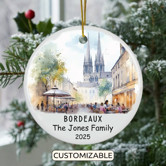 Gepersonaliseerde Bordeaux Ornament, Frankrijk Keramisch Ornament