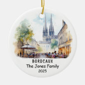 Gepersonaliseerde Bordeaux Ornament, Frankrijk Keramisch Ornament (Voorkant)