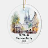 Gepersonaliseerde Bordeaux Ornament, Frankrijk Keramisch Ornament (Links)