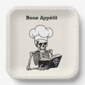 Gepersonaliseerde Borden, Bone Appétit Skeleton Ch Papieren Bordje (Voorkant)