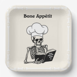 Gepersonaliseerde Borden, Bone Appétit Skeleton Ch Papieren Bordje