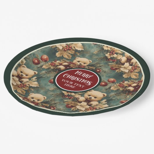 Gepersonaliseerde  borden in diepgroene stijl papieren bordje (Gekanteld)