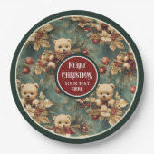 Gepersonaliseerde  borden in diepgroene stijl papieren bordje (Voorkant)