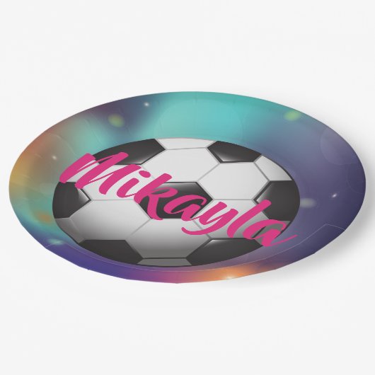 Gepersonaliseerde Borden van het Soccer Melkwegste Papieren Bordje (Gekanteld)