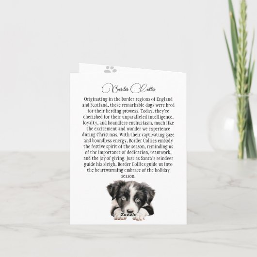 Gepersonaliseerde Border Collie Christmas Kaart -  (Achterkant)