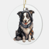 Gepersonaliseerde Border Collie Dog Art Keramisch Ornament (Links)