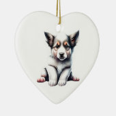 Gepersonaliseerde Border Collie Puppy Keramisch Ornament (Rechts)
