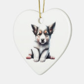 Gepersonaliseerde Border Collie Puppy Keramisch Ornament (Links)