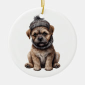 Gepersonaliseerde Border Terrier Hond Keramisch Ornament (Voorkant)