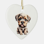 Gepersonaliseerde Border Terrier Puppy Keramisch Ornament (Rechts)
