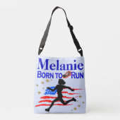 GEPERSONALISEERDE BORN TO RUN USA FLAG CROSS BODY  CROSSBODY TAS (Achterkant)