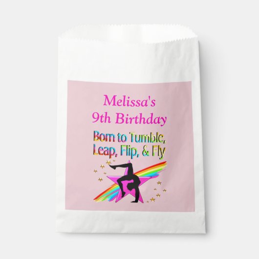 GEPERSONALISEERDE BORN TO TUMBLE GYMNAST FAVORIETE BEDANKZAKJE (Voorkant)