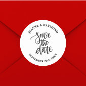 Gepersonaliseerde borstel Lettered Wedding Sla de  Ronde Sticker