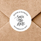 Gepersonaliseerde borstel Lettered Wedding Sla de  Ronde Sticker