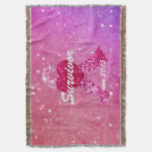 Gepersonaliseerde borstkanker met rugroze lint deken (Voorkant Verticaal)