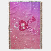 Gepersonaliseerde borstkanker met rugroze lint deken (Voorkant Verticaal)