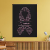 Gepersonaliseerde borstkankerlint Wall Art Canvas Afdruk (Insitu (Woonkamer))