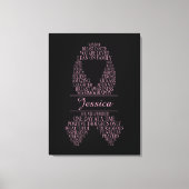 Gepersonaliseerde borstkankerlint Wall Art Canvas Afdruk (Voorkant)