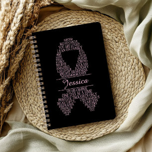 Gepersonaliseerde borstkankerlint Wall Art Notitieboek