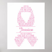 Gepersonaliseerde borstkankerlint Wall Art Poster (Voorkant)