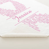 Gepersonaliseerde borstkankertypografie lint sherpa deken (3/4)