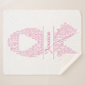 Gepersonaliseerde borstkankertypografie lint sherpa deken (Voorkant (horizontaal))