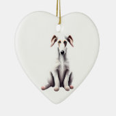 Gepersonaliseerde Borzoi Puppy Keramisch Ornament (Rechts)