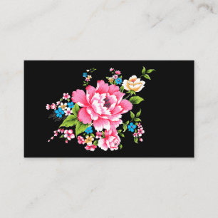 Gepersonaliseerde bos bloemen van Weddenschap Pink Visitekaartje
