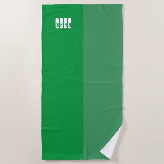 Gepersonaliseerde bos- en sage-groene handdoek (Voorkant)