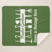 Gepersonaliseerde Bos Groen Moderne Meester Tuinma Sherpa Deken (Voorkant (horizontaal))