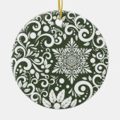 Gepersonaliseerde Bos Groene Kerstboom Feestelijk Keramisch Ornament (Voorkant)