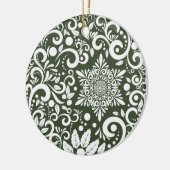 Gepersonaliseerde Bos Groene Kerstboom Feestelijk Keramisch Ornament (Links)