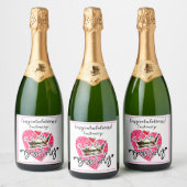 Gepersonaliseerde Boss Lady Celebration Sparkling Wijnetiket (Flessen)